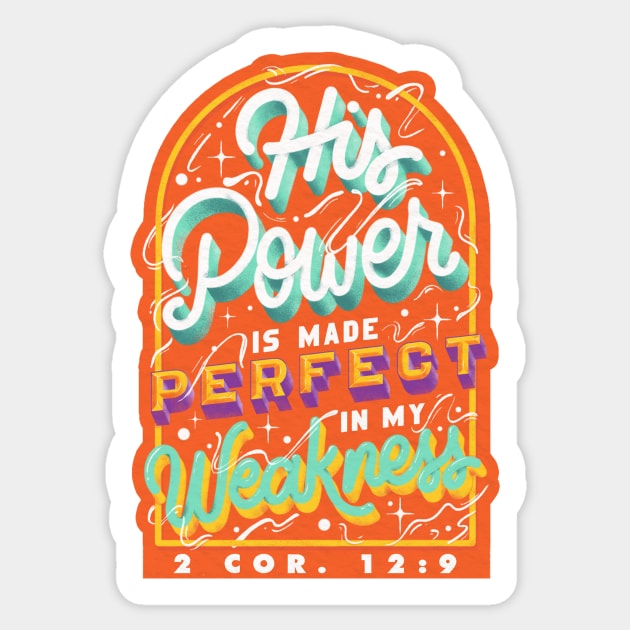 2 Corinthians 12:9 Bible Verse Sticker by Kangkorniks